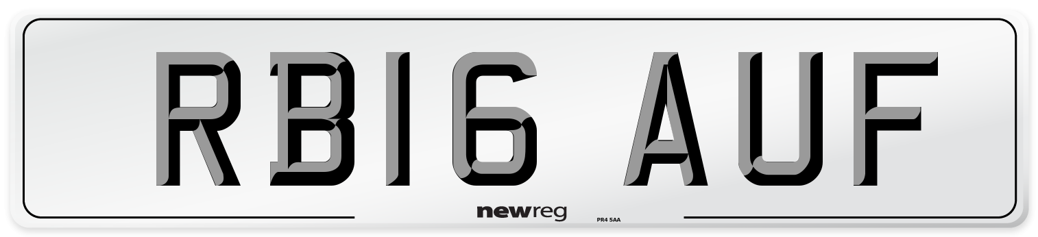 RB16 AUF Number Plate from New Reg